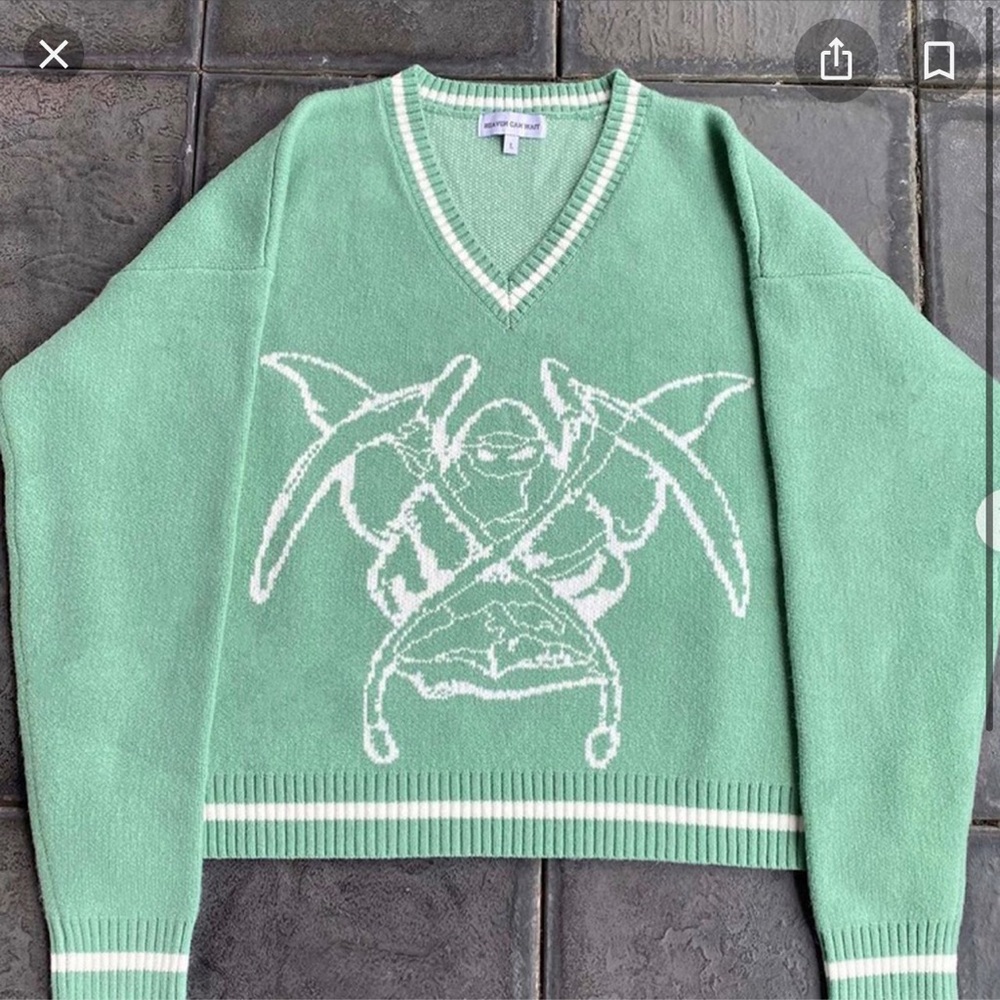 HEAVEN CAN WAIT GREEN REAPER SWEATER